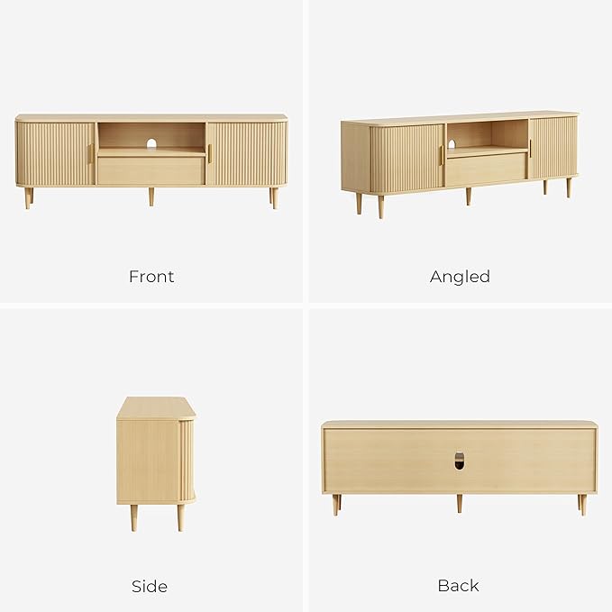 IRONCK Modern Fluted TV Stand for TVs Up to 80 inches, TV Console