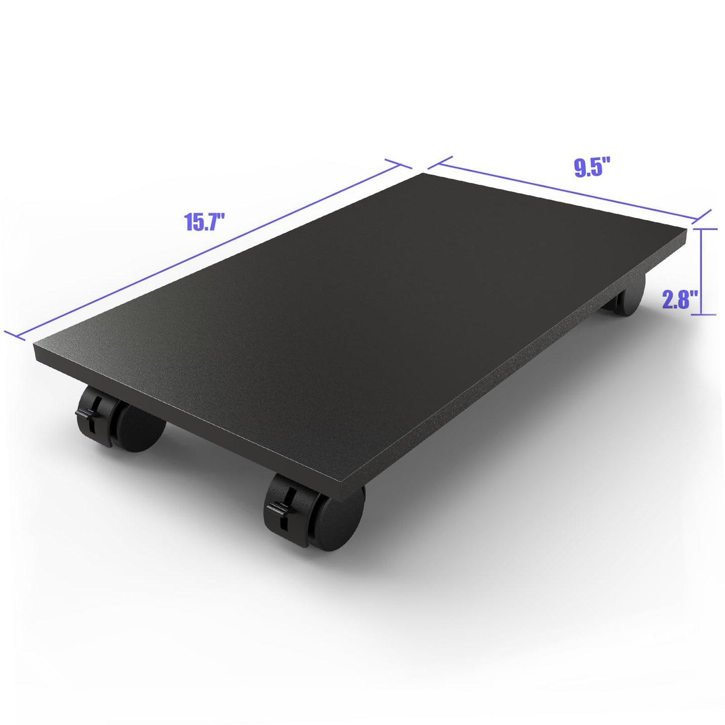 WEGASTU CPU Stand、Computer Tower Stand、Mobile CPU Holder with 4 Caster Wheels Fits for PC、Printer、Most Computer Tower、Office、Home、Planter Caddies、Dog Bowl Stand (Black)