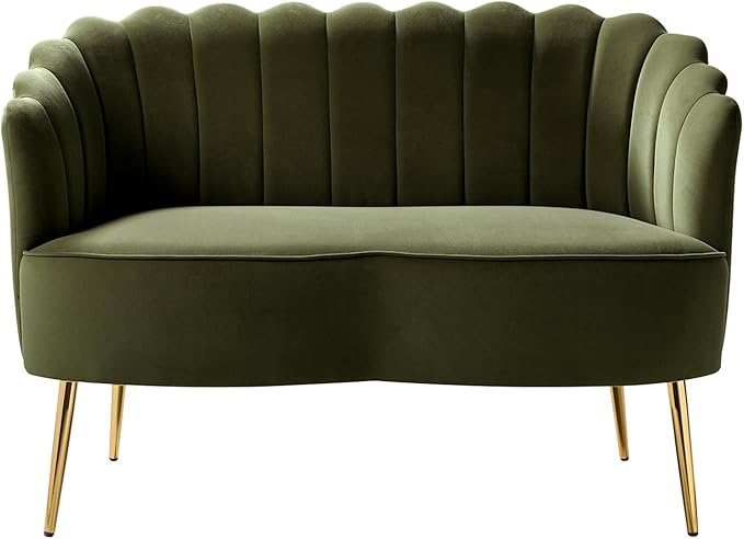 HULALA HOME Modern Velvet Loveseat Sofa