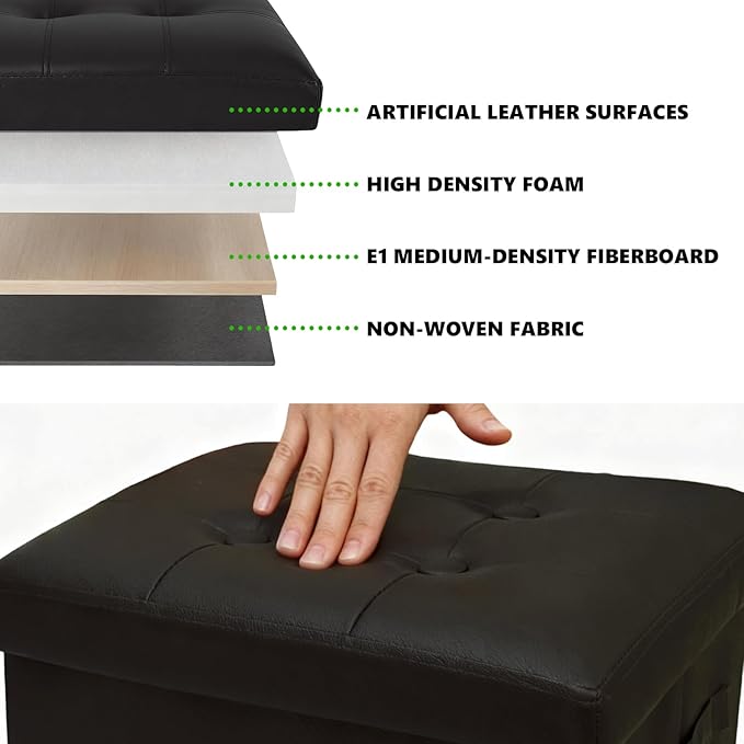 ALASDO Storage Ottoman Footrest Stool Small Ottoman