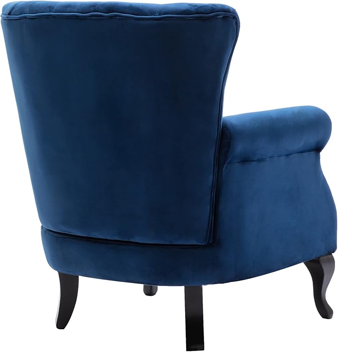 Mid Century Modern Accent Chair Upholstered Armchair Comfy Velvet Fabric Single