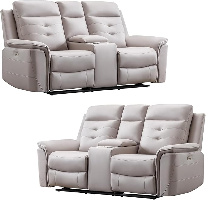 ANJ Oversized Power Reclining Loveseat Sofa Set of 2