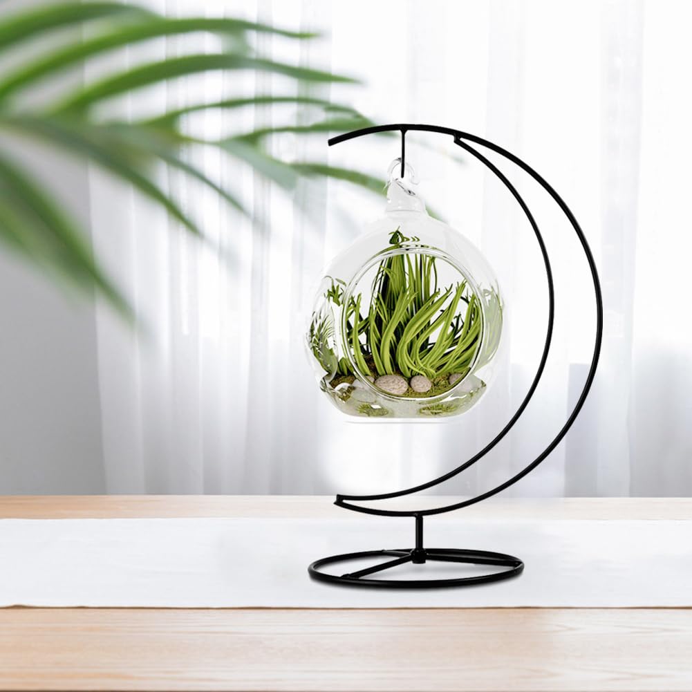 CXLE Ornament Display Stand - Iron Pothook Stand for Hanging Glass Globe, Air Plant Terrarium, Witch Ball, Christmas Ornament and Home Wedding Decoration