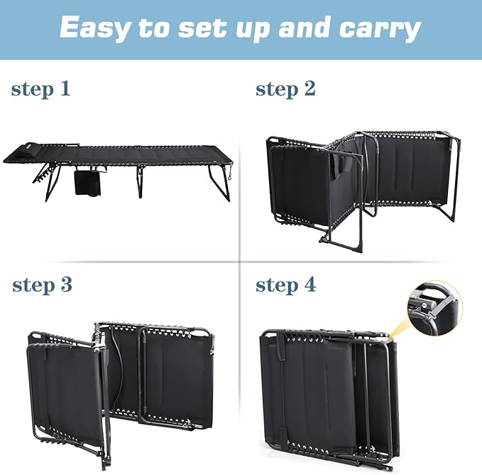Oversized Padded Outdoor Folding Lounge Chair