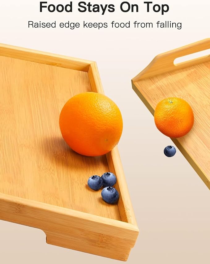 Bamboo Bed Tray Table with Foldable Legs, Breakfast Tray