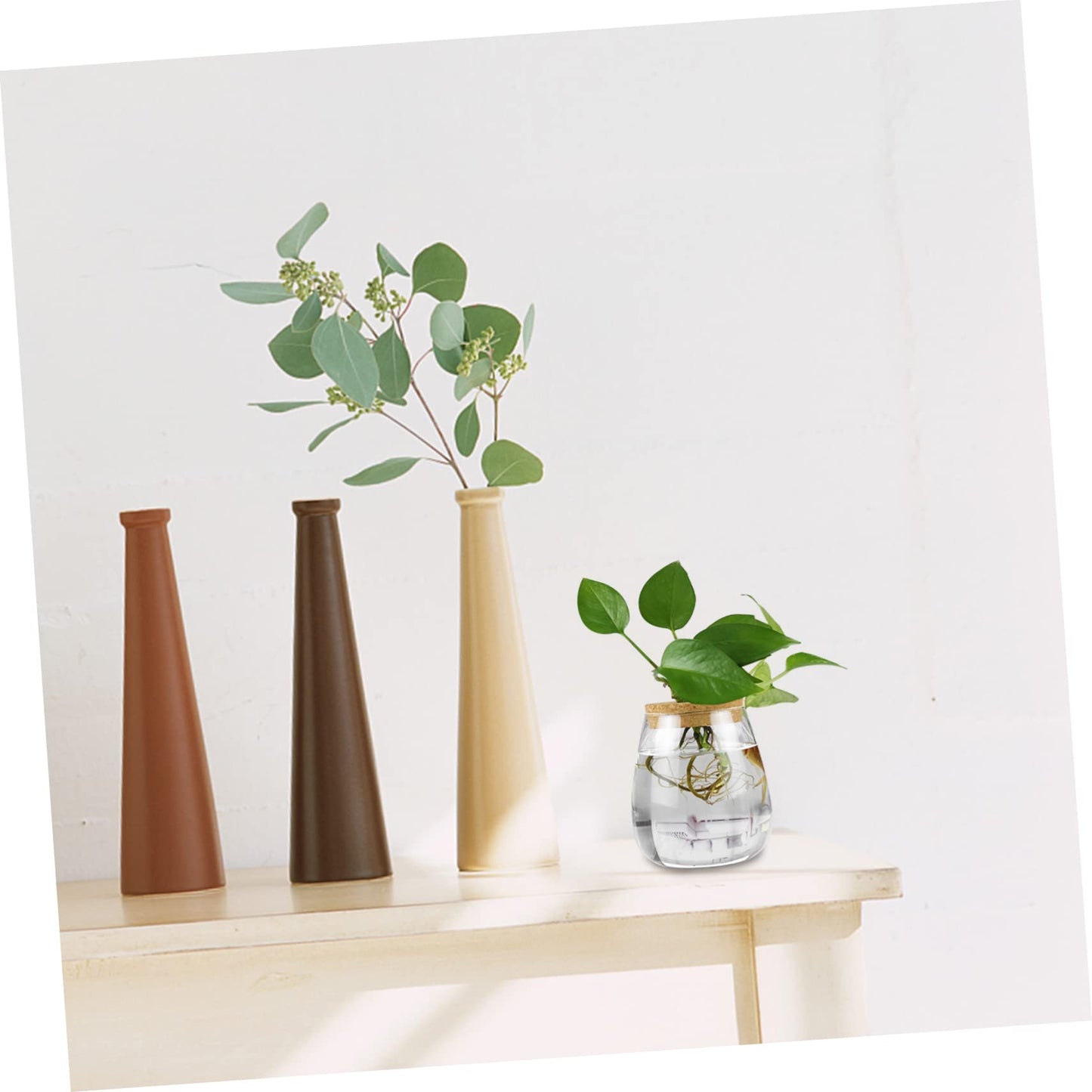 MAGICLULU 2pcs Glass Plant Terrarium Holder for Desktop Decor Moss Plant Bottle for Indoor Greenery Transparent Watering for