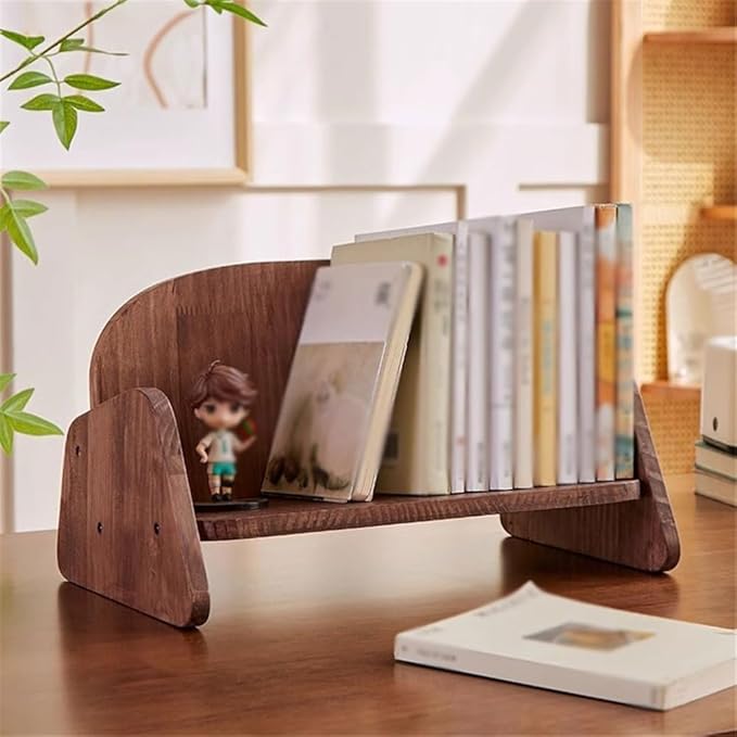 Bookcase Walnut Wooden Sofa Shaped Desk Organiser Organiser Shelf Simple Small