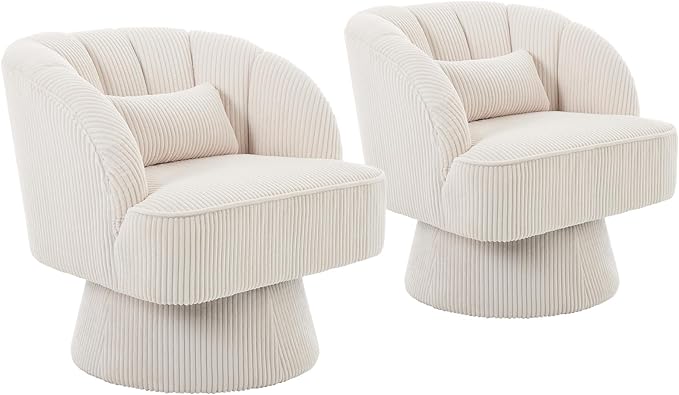 Garvee Ultra-Plush Swivel Accent Chair, 360° Barrel Lounge Chair