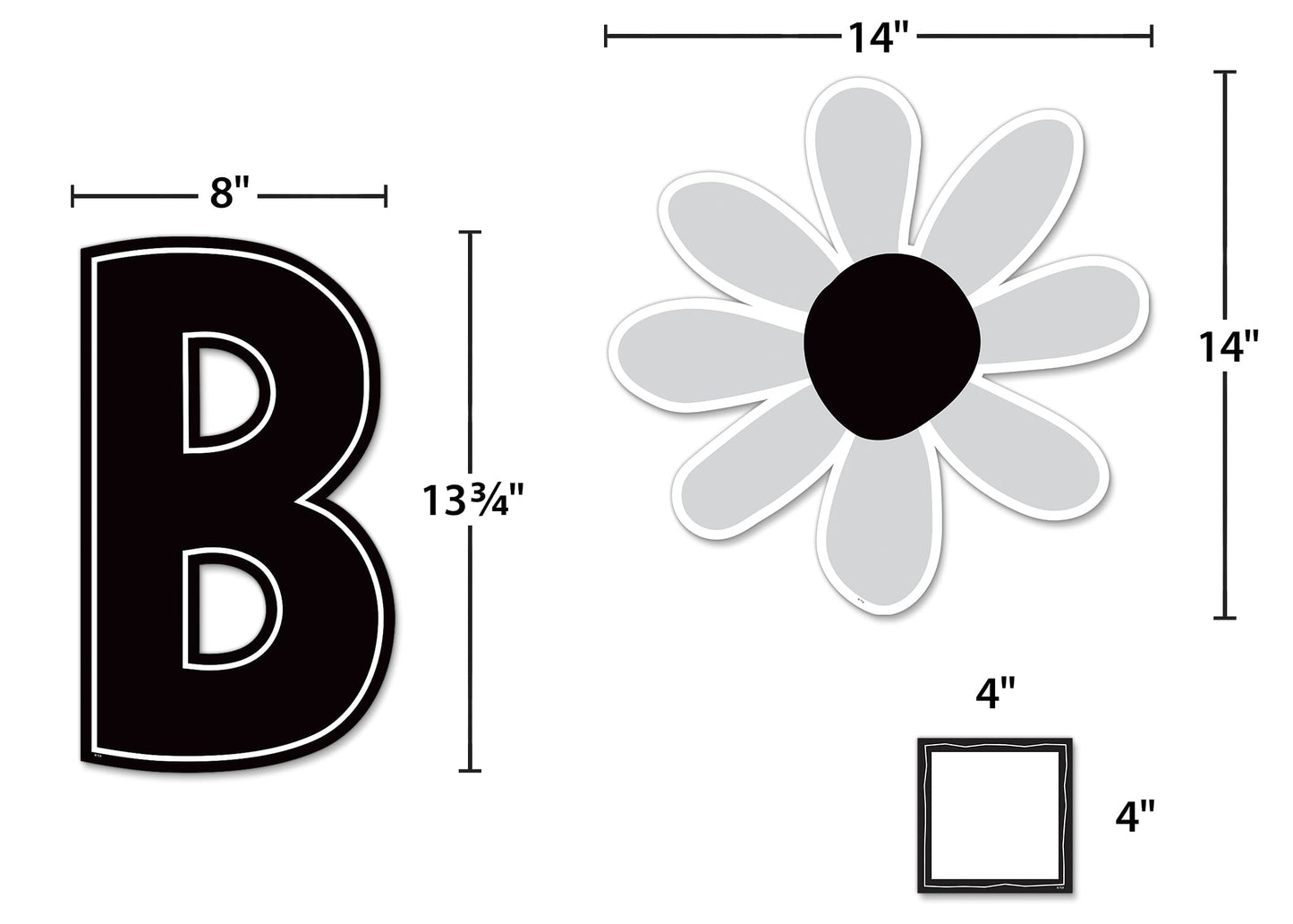 Teacher Created Resources Black and White Floral Be Kind Bulletin Board (TCR6801)