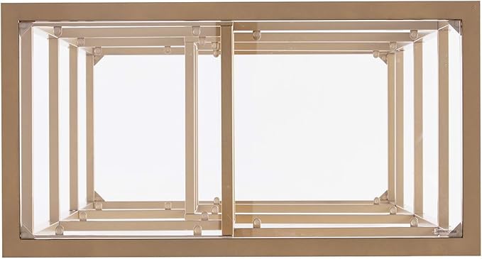 SEI Furniture Jaymes Metal/Glass Asymmetrical Étagère/Bookcase