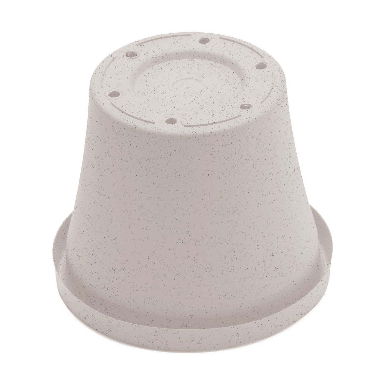 Bloem Terra 8" Diameter Round Vanilla Bean Resin Planter Pot with Drainage Holes for Indoor and Outdoor Gardening