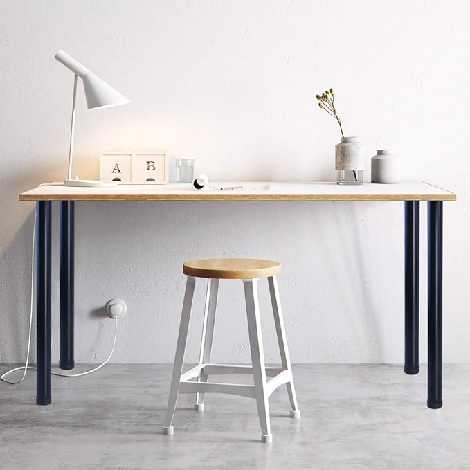 QLLY 32 inch Adjustable Metal Desk Legs, Heavy Duty Furniture Table Legs