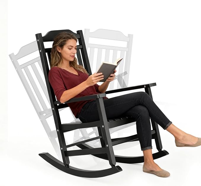 3 Piece Outdoor Rocking Bistro Set, Rocking Chairs Outdoor Furniture, Resin