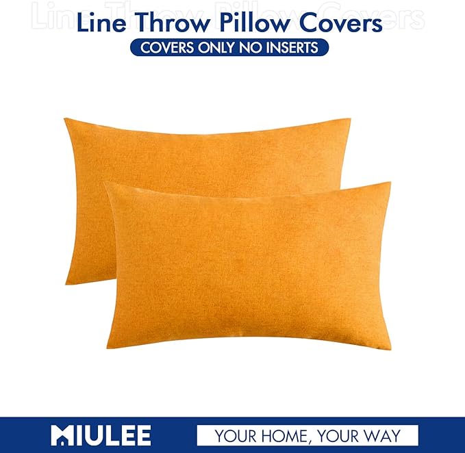 MIULEE Pack of 2 Decorative Outdoor Solid Waterproof Throw Pillow Covers Faux