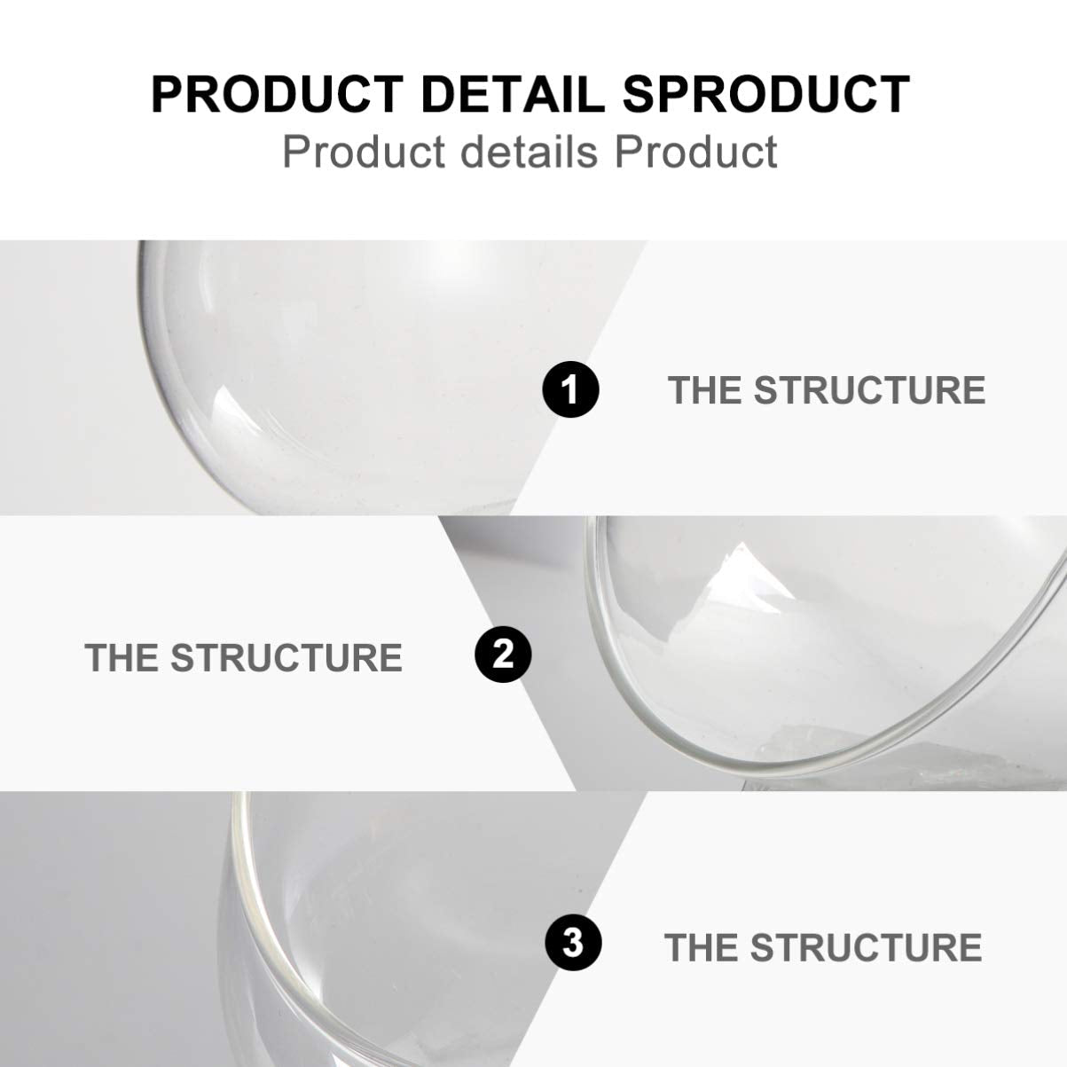 Cabilock Clear Slant Cut Bubble Bowl Glass Vase Bowl Round Globe Planter Terrarium Orb Candy Dish Fruit Jar Floral Container for Home Office Decor
