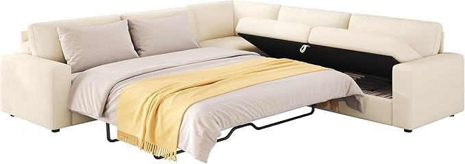 AMERLIFE 106" Oversized Sofa Bed, Sectional Sleeper Sofa