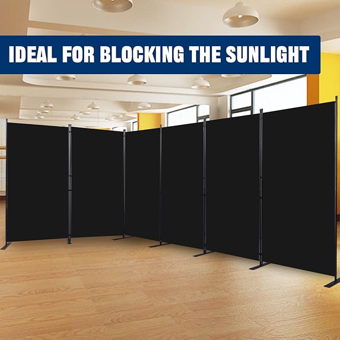 Room Divider 6FT Portable Room Dividers and Folding Privacy Screens, 6 Panel