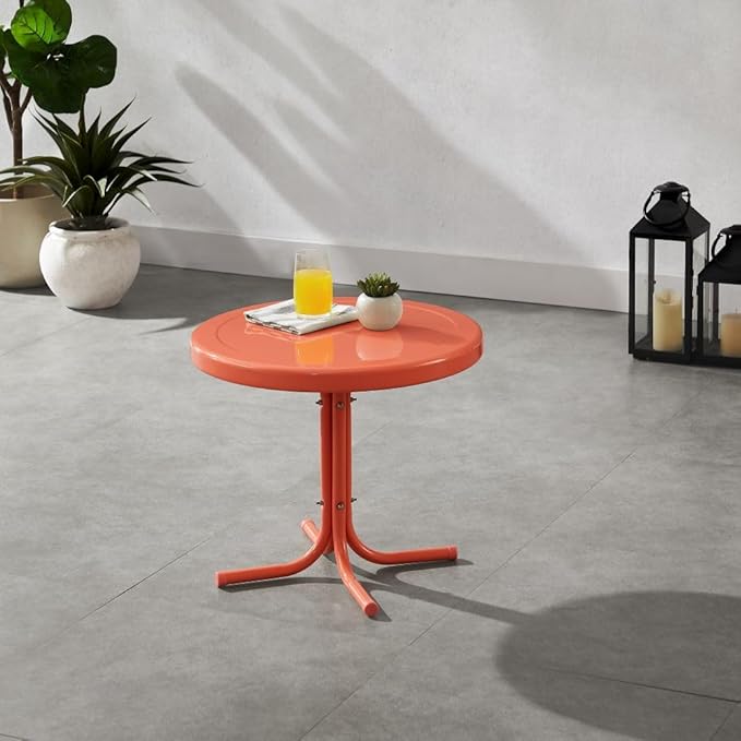 Crosley Furniture Griffith Weather Resistant Retro Metal Outdoor Side Table