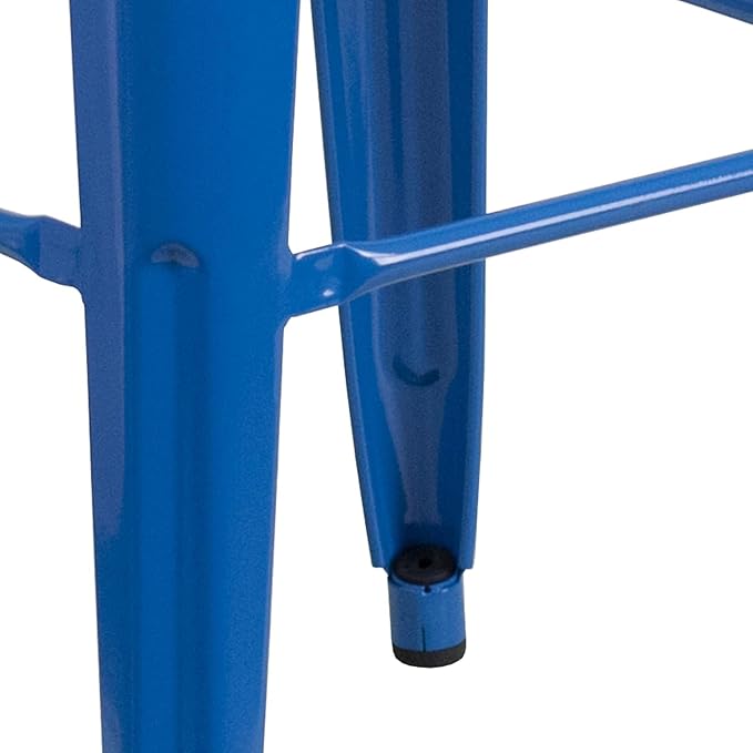 Flash Furniture Commercial Grade 30" High Backless Blue Metal Indoor-Outdoor