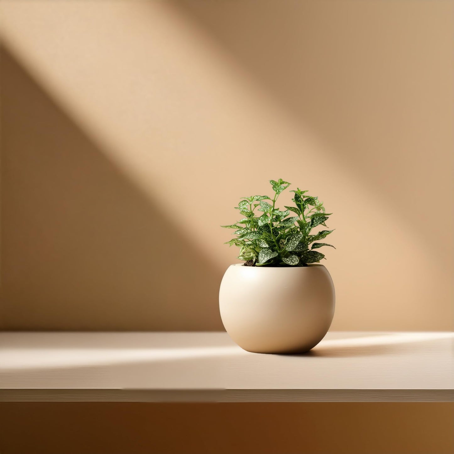 LAMENICO Ceramic Self Watering Plant Pot | 6.8 Inch Pot with 4.5 Inch Inner Pot for Small Plants | Ivory Pot for Indoor Plants | Round Self Watering Planter | Bottom Watering Pots for Indoor Plants