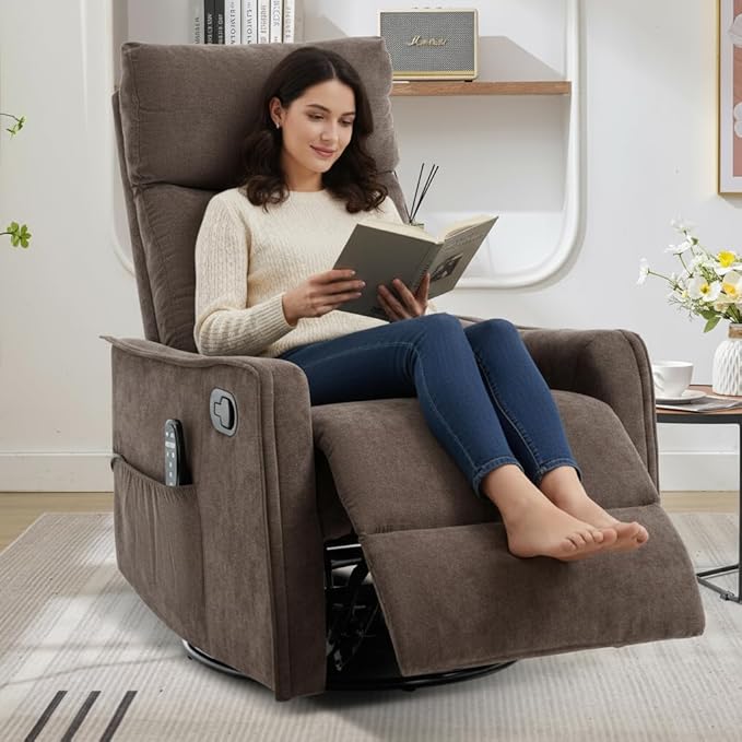 Trustyue Swivel Rocker Recliner Chair, 360° Swivel Recliner