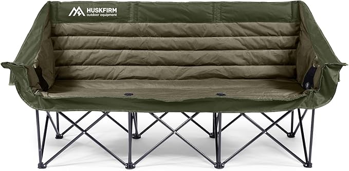Huskfirm 3 Person Camping Chairs Folding Double Camping Chair Portable