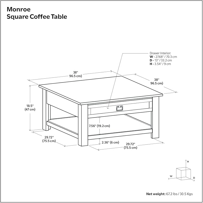 SIMPLIHOME Monroe Square Coffee Table