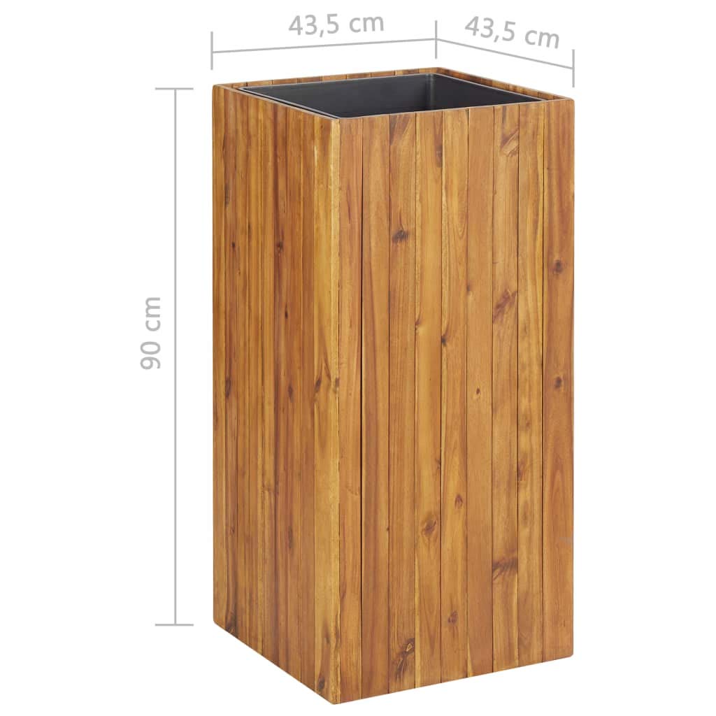YuuSsea Brown Raised Garden Planter Box: Large, Sturdy Acacia Wood Outdoor Flower and Herb Planters for Balcony - Square