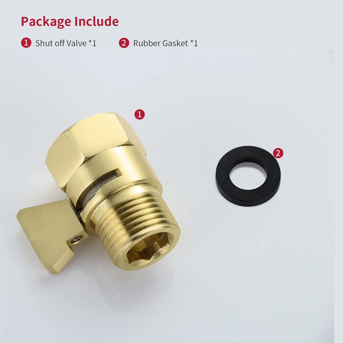 Water Flow Control Valve Brass Shut Off Valve,Brushed Brass Adjustable Water Volume Valve G1/2 Water Pressure Regulator for Hand Held Shower Head & Bidet Sprayer