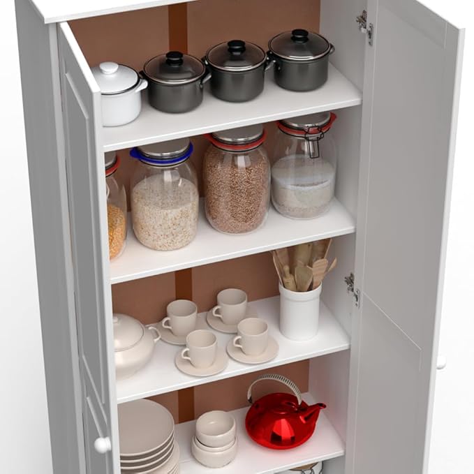 From the Tree Furniture Solid Pine Pantry Cabinet — 72" Tall White Kitchen
