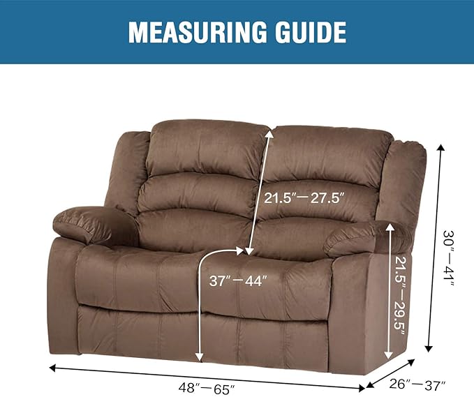 H.VERSAILTEX Velvet Stretch Recliner Couch Covers 6-Pieces Recliner Loveseat