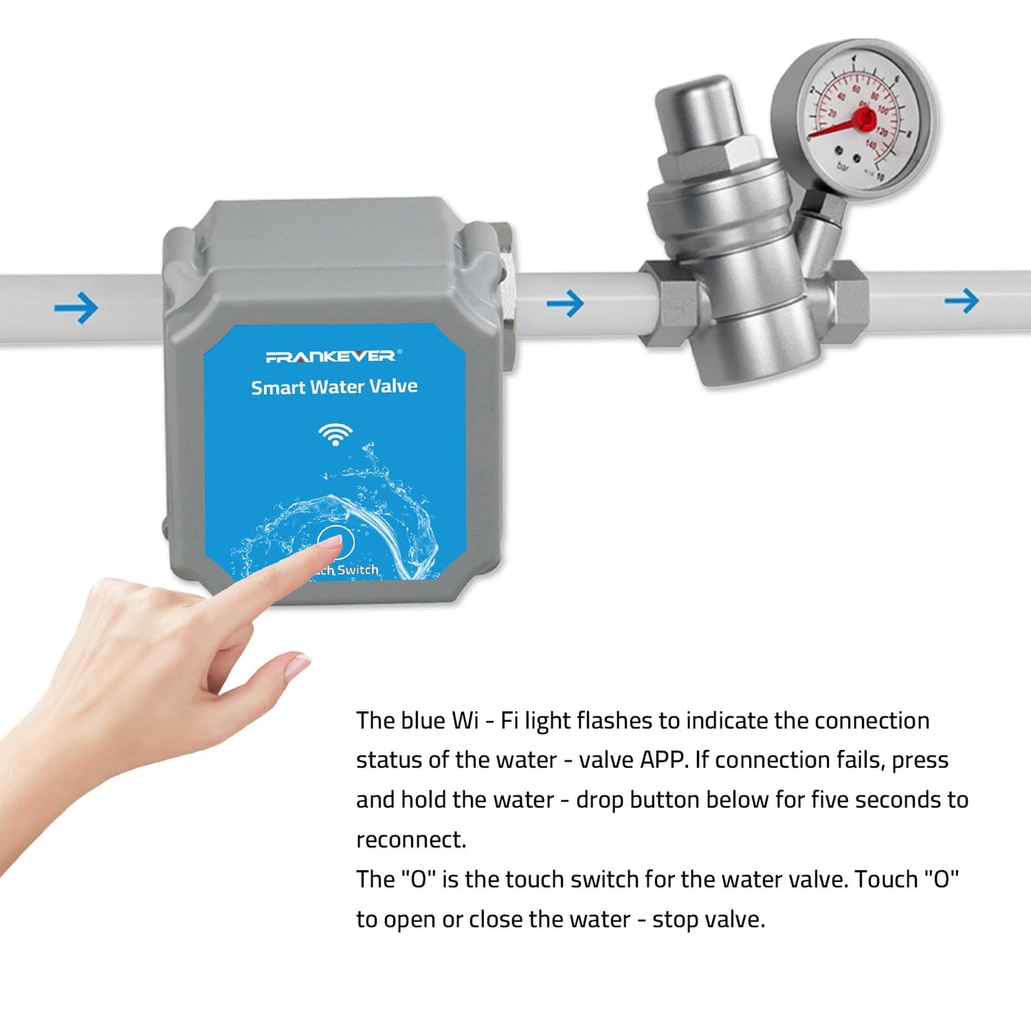 DN20 Smart Water Valve 3/4 Inch Smart Water Management System WiFi Remote Control Faucet Timer for Hose, Sprinkler Water Timer, Auto Watering for Plants , Home Water Protection Systems (DN20(3/4"))