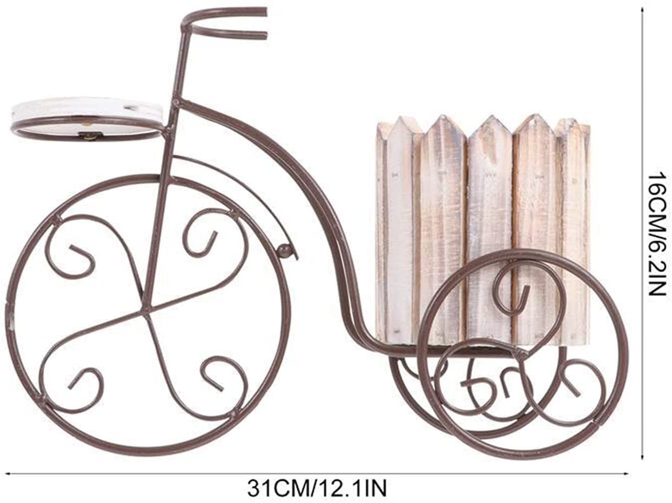 ZEELYDE Plant Stand,Wrought Iron Bike Plant Stand Rustic Style Bicycle Flower Pot Cart Holder Flower Basket Home Garden Desktop Decoration Flower Shelf