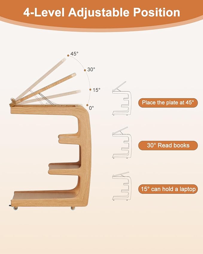 AQIMUELE Wooden C-Shaped End Table, Couch Desk