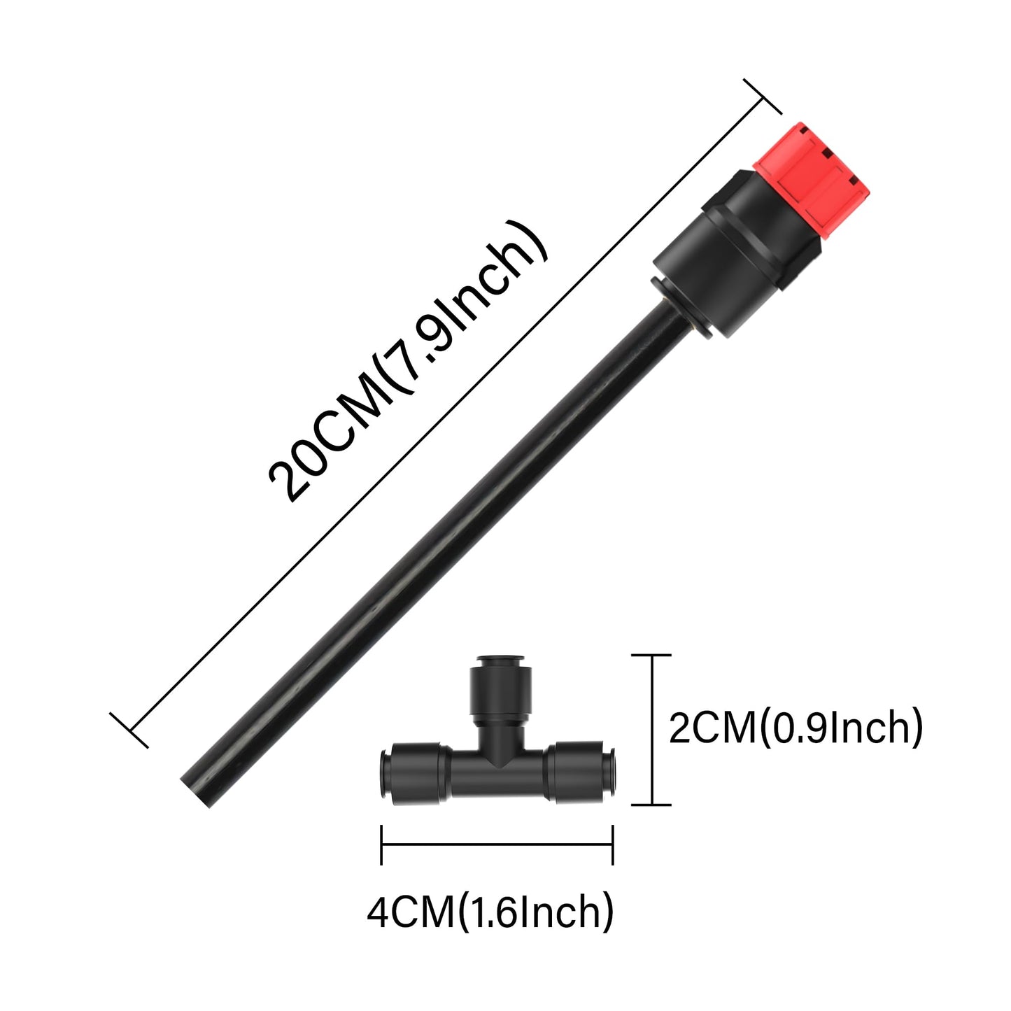 MIXC 20pcs 360° Adjustable Drip Irrigation Stream Emitters for 1/4" Drip Irrigation Tubing, Only 20pcs Push-to-Connect Drip Emitters and Quick-Connect Three-Way Tubing Fittings