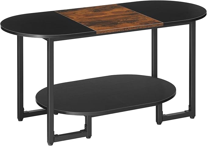 HOOBRO Coffee Table for Living Room, Oval Small Coffee Table