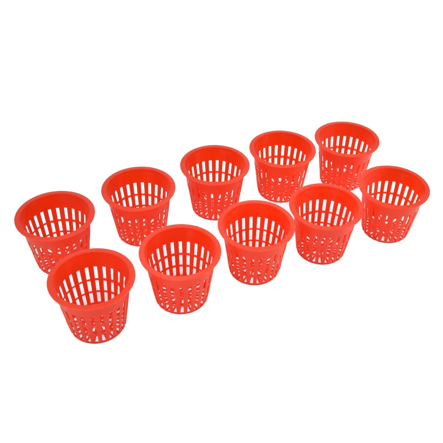 Hydroponic Baskets, 10PCS Plastic Hydroponic Cups, 3 3 in Red Soilless Root Fixer Containers Cups, Round Mesh Pot Net Basket for Garden Balcony Flowers Planting Cultivation