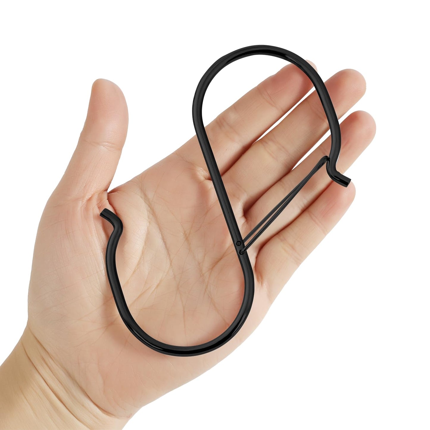 HCTESCO Heavy Duty Large S Hooks, 4.96 inch, Black, Set for Hanging Plants, Carabiners, Kitchen Cabinet Handles,s Hooks Buckle Side is Suitable for mostrods,Less Than 1.2inch in diamete(16)