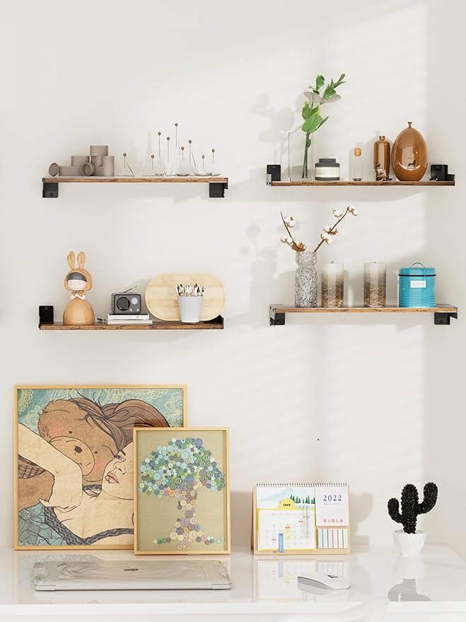 Floating Shelves for Wall, Shelves for Decor Storage Set of 6, Wall Mounted