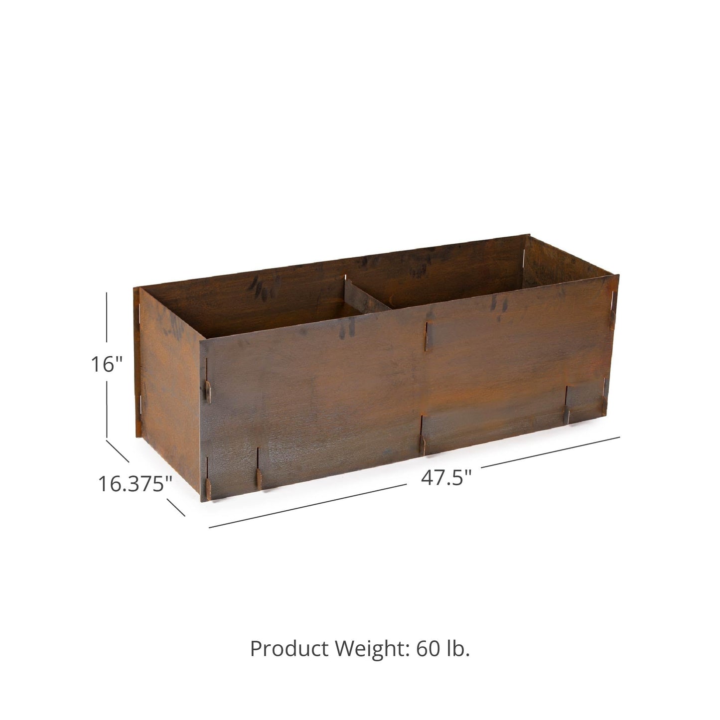 TITAN GREAT OUTDOORS Corten Steel Planter Box 16"(H) x 47"(L) Patina Rustic