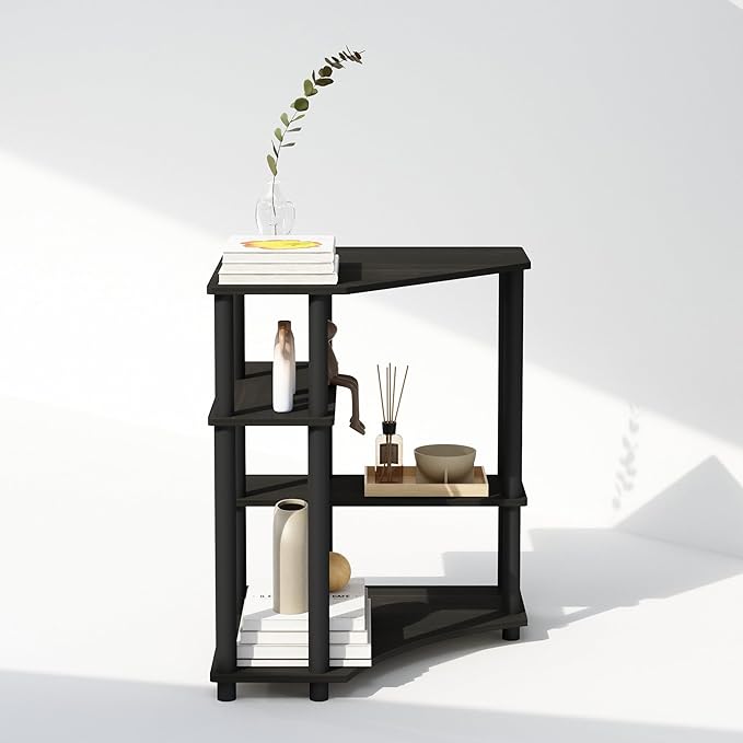 Furinno Turn-N-Tube Storage Shelves, 4-Tier Corner Shelf, Toolless Assembly