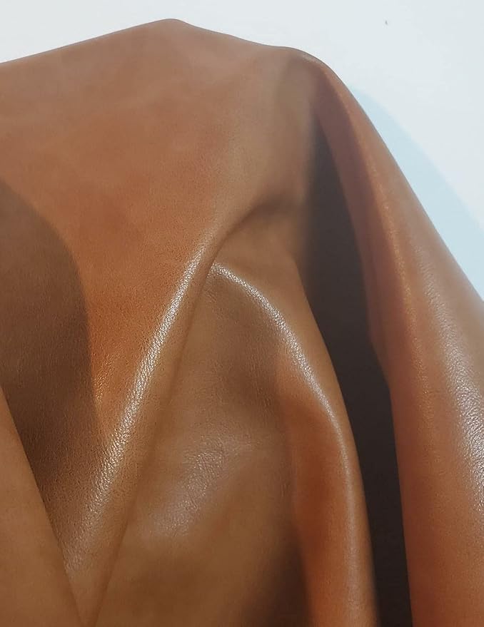 NAT Leathers | British Tan Soft Faux Vegan PU Leather by The Yard Synthetic