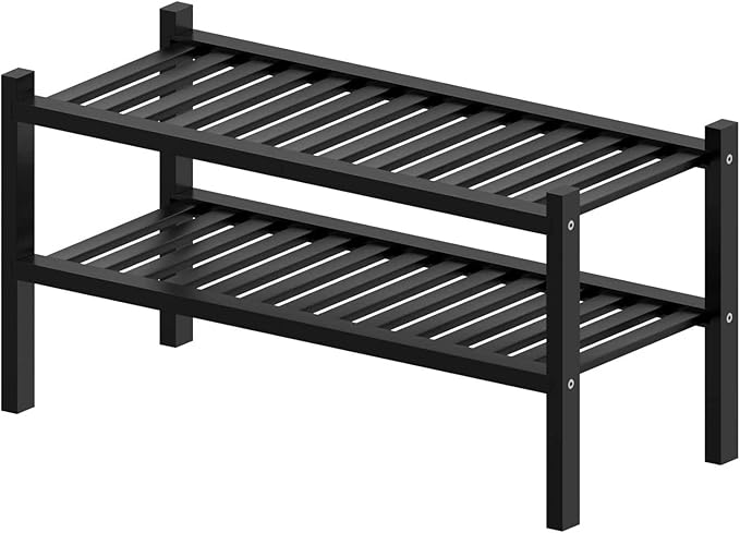 ROMGUAR CRAFT 2 Tier Bamboo Shoe Rack