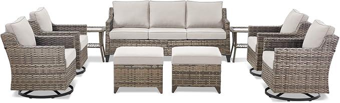 Outdoor Patio Furniture Set-9 Pieces All-Weather Wicker Outdoor Furniture