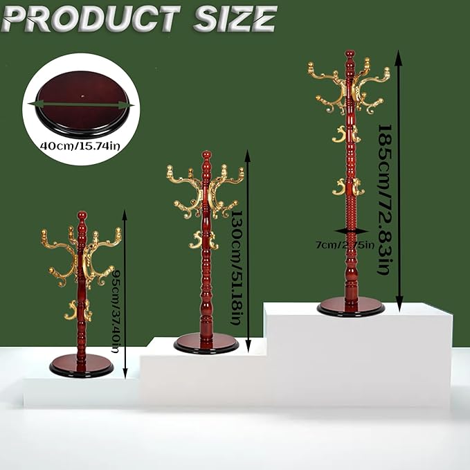 73" Wooden Coat Rack Stand, Coat Racks Freestanding
