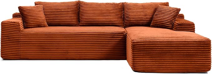 108" Cloud Sectional Couch, Modern Modular Sectional Sofa