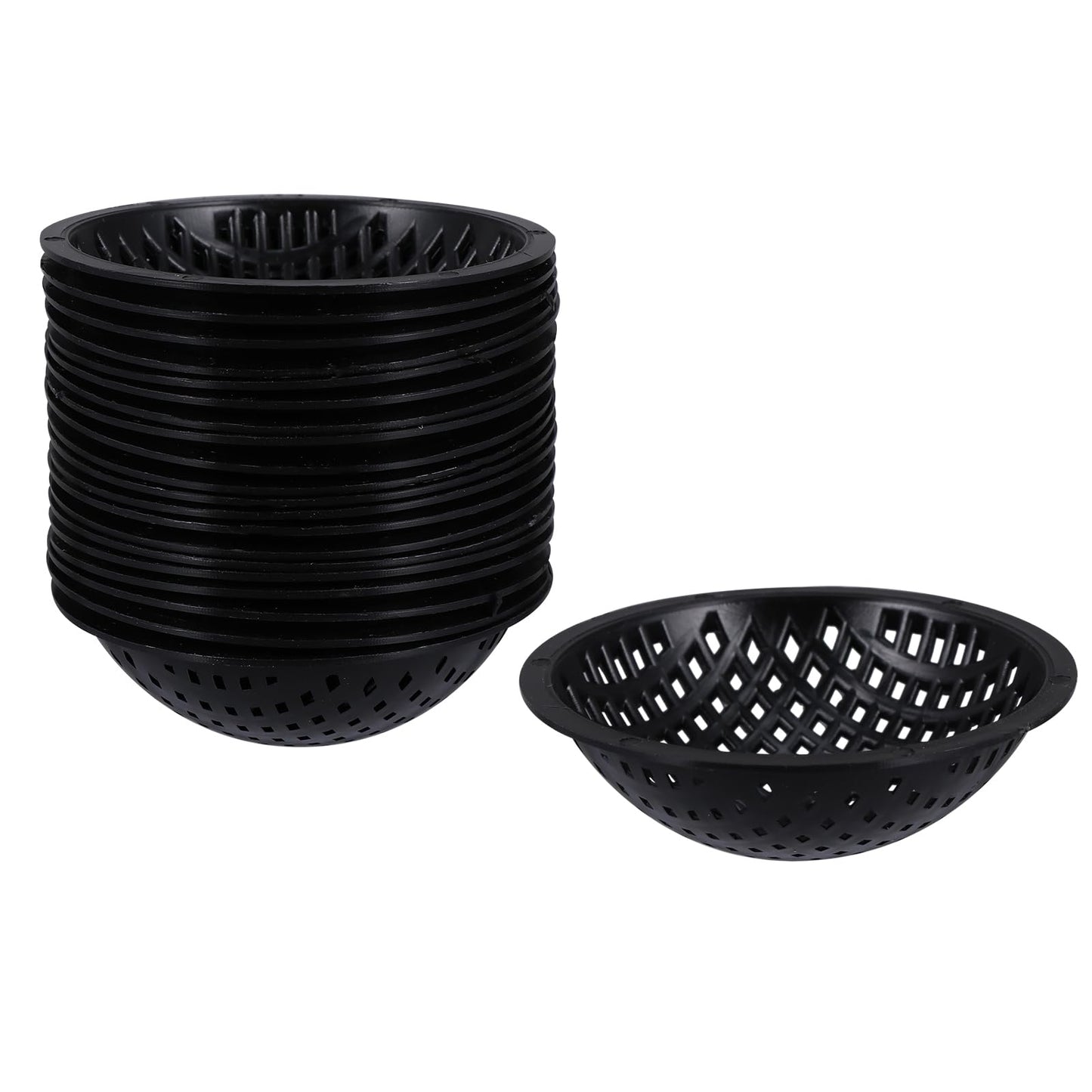 Yardwe 20 Pcs Bonsai Pot Bottom Mesh Pads, Black Plastic Drainage Screens, 2.95 Inch Round Grid Mats for Indoor and Outdoor Plant Pots, Prevent Soil Loss and Improve Air Circulation
