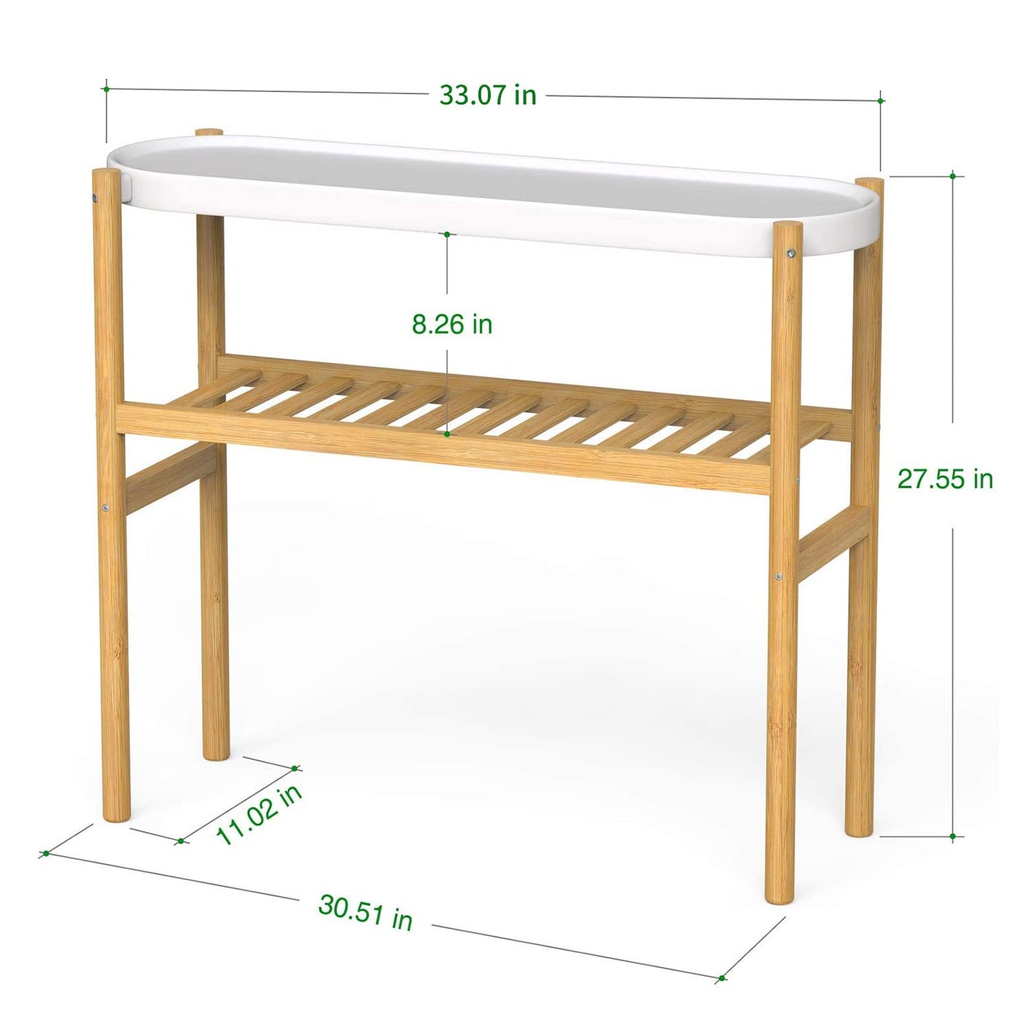 Wisuce Bamboo Shelf Indoor, 2 Tier Window Tall Stand Table for Multiple Plants…