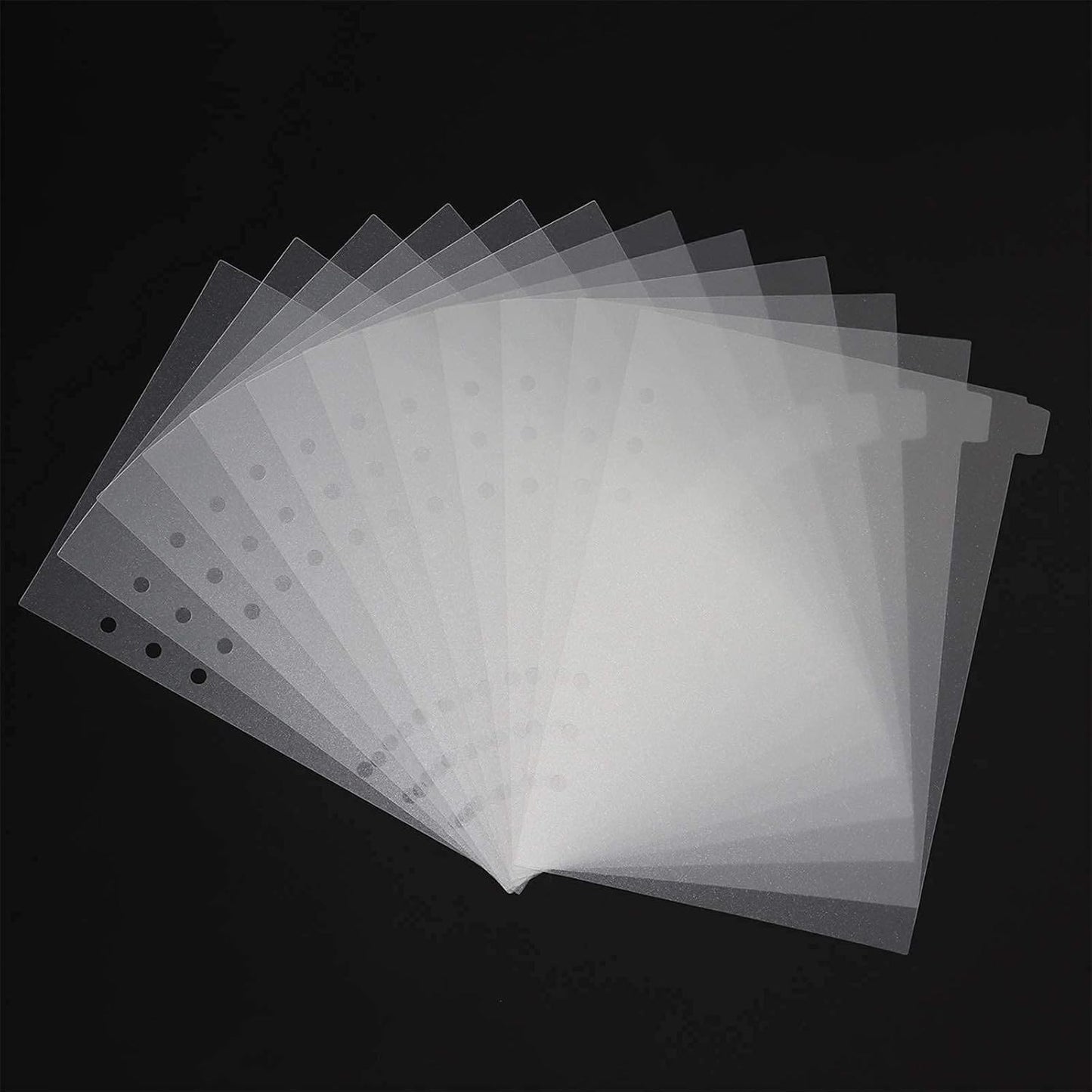 A5 Plastic Binder Dividers 6 Holes Durable Plastic Tab Dividers for 6-Ring Binders, Notebooks, Planners (Clear, 12 tab)