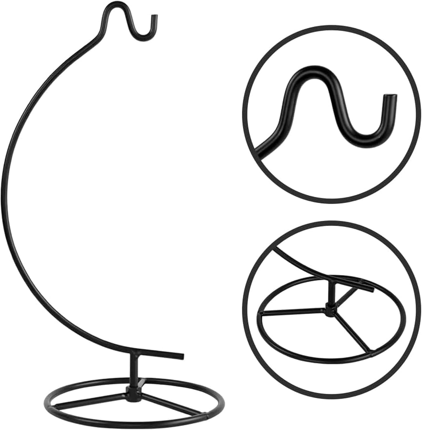 LEYAFADOCO Ornament Display Stand Holder Iron Hanger Air Plant Stand Flower Pot Holder Iron Stand for Hanging Glass Globe Ball ,Christmas Wedding Ornament, Home Office Decor (Mini-Moon)